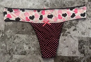 NEU MIT ETIKETT VICTORIA'S SECRET SEXY LITTLE THINGS M ROSA HERZ VINTAGE SELTEN TANGA HÖSCHEN - Bild 1 von 4