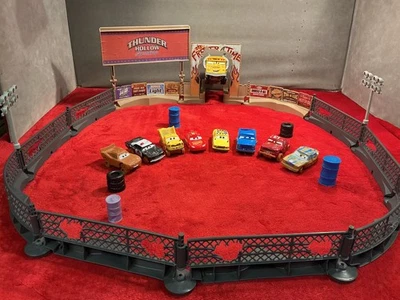 Disney Cars Thunder Hollow Speedway Arena Playset Crazy 8 Crashers Miss fritter - Image 1 of 4