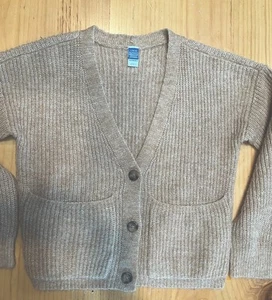 Old Navy Girls Sweater Cardigan Acacia Shaker Knit With Pockets Large 10-12 - Picture 1 of 6
