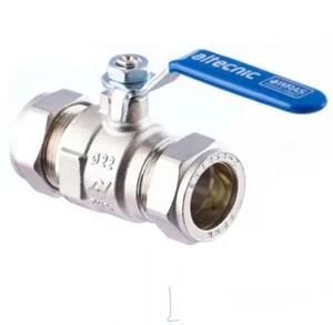 New Genuine Altecnic 54mm Compression Lever Ball Valve Blue Handle WRAS Approved - Picture 1 of 7