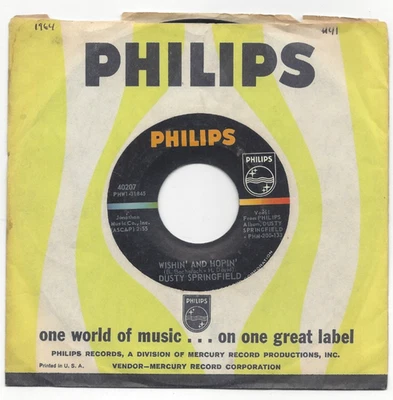 DUSTY SPRINGFIELD, "WISHIN' AND HOPIN" - Image 1 of 3