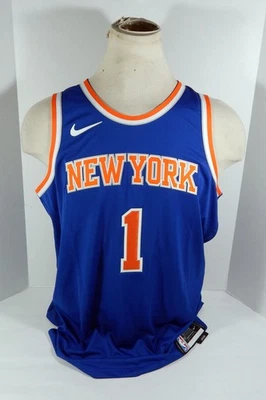 Men 2022 New York Knicks Obi Toppin #1 Authentic Blue Jersey Icon Nike NWT 52 3S - Image 1 of 4