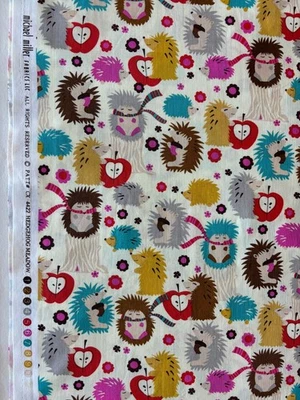 Tela de algodón Hedgehog Meadow de Michael Miller 35" x 43" NUEVO Foto 1 de 4