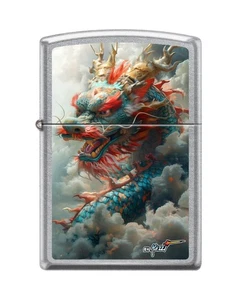Zippo 1390, Mazzi Dragon Theme Lighter, Street Chrome Finish Lighter, NEW - Picture 1 of 1