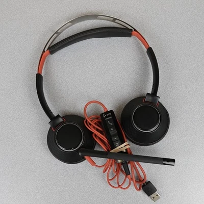 POLY BLACKWIRE C5220 WIRED USB DUAL-EAR STEREO HEADSET WITH BOOM MIC - Image 1 of 4