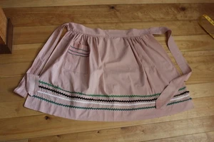 Half Apron Vintage Homemade  Pretty Salmon Color with Rick Rack - Picture 1 of 4
