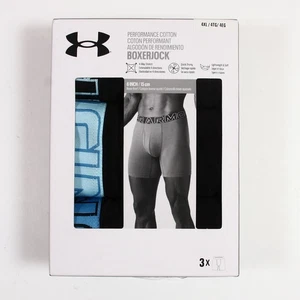 Paquete de 3 calzoncillos boxer Under Armour UA de algodón de rendimiento 6 pulgadas talla 4XL - Imagen 1 de 3