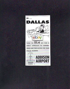 ADDISON AIRPORT DALLAS TEXAS TUNE TO 111.4 MC FOR DIRECT APPROACH 1960 AD - Bild 1 von 1