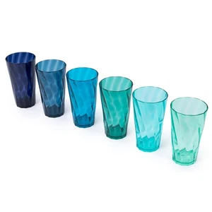 Vasos de plástico acrílico LIVIVO - Juego de 6 vasos reutilizables en costa - Imagen 1 de 5
