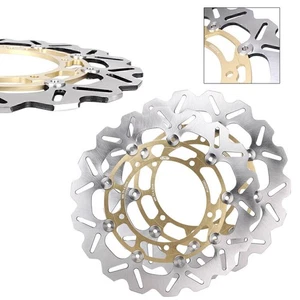 2x Front Brake Disc Rotors Fit Yamaha YZF R6 2005-2015 FZ8 2010-2015 Gold Moto - Picture 1 of 9