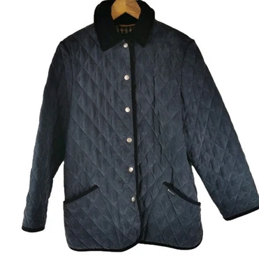 Aquascutum Men’s Quilted Silk Jacket Blue Medium Designer Luxury Coat VGC - Image 1 of 4