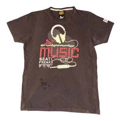 Camiseta De Colección DrunknMunky Para Hombres XL Marrón Gráfico Y2K Retro Años 90 Música Hip Hop Foto 1 de 4