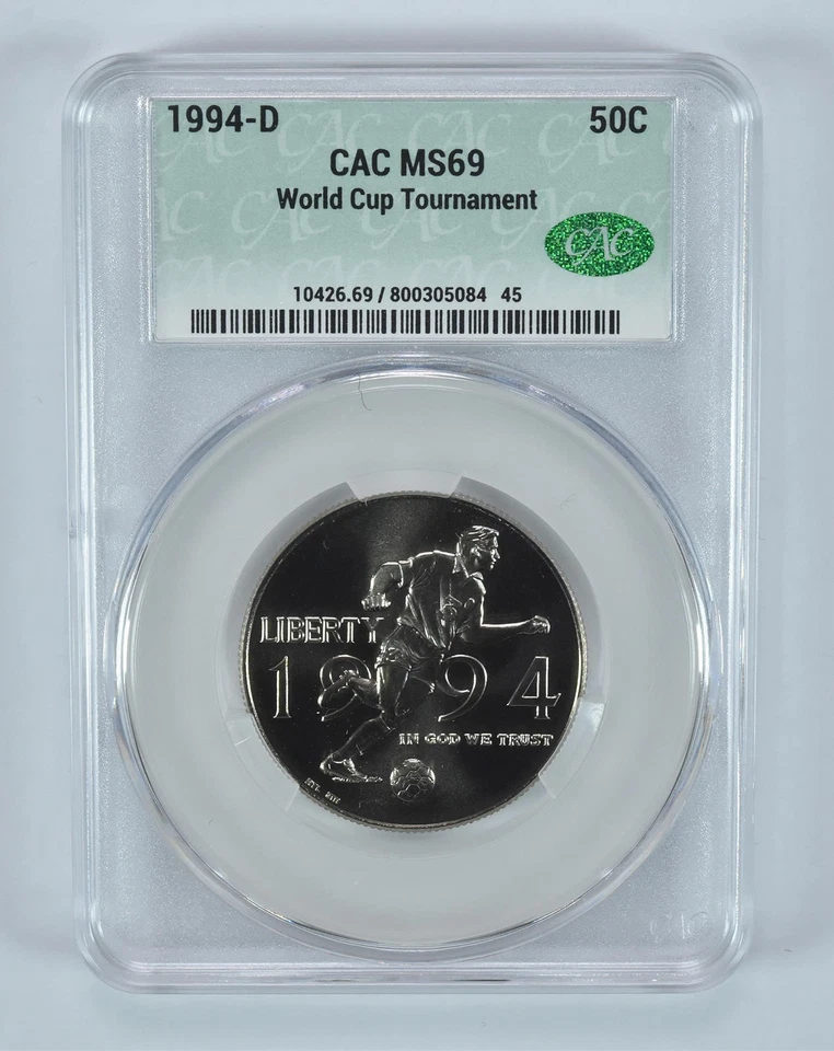1994-D World Cup Soccer Commemorative Half Dollar MS69 CAC CACg *3046 - Image 1 of 4