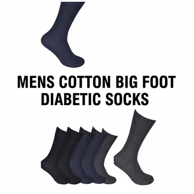 6,12 PAIRS MENS EXTRA WIDE BIG FOOT BNG DIABETIC NON ELASTIC SOCKS SIZE 11-14 UK