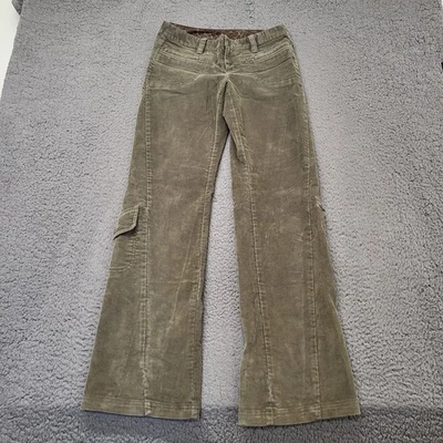 Pantalones cargo Athleta para mujer talla 2 marrón verdoso pana acampanados bolsillos moto.  Foto 1 de 4