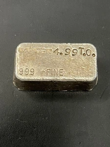 Vintage WSR (Western States Refining) 4,99 Feinunzen 0,999+ fein gegossener Silberbarren - Bild 1 von 7
