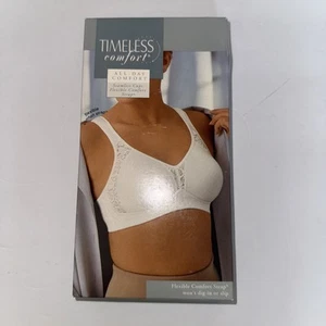 Sears Timeless Comfort Bra 44D White All Day Comfort Seamless Cups NIB 2004 - Picture 1 of 6
