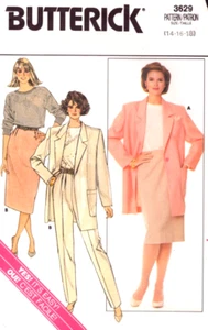 Butterick 3629 ~ Misses' Jacket- Pants & Skirt ~ Very Loose-Fitting 14-16-18-M-L - Picture 1 of 4