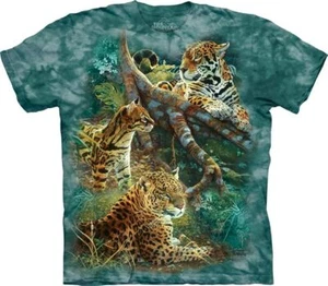 The Mountain Men's Three Jungle Cats T-Shirt, Green - Picture 1 of 1
