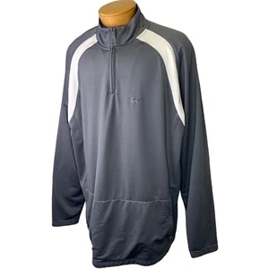 Greg Norman Shark Golf Pullover 1/4 Zip XXL 2XL Gray White Pockets Long Sleeve - Picture 1 of 8