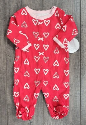 Bebé Niña Nuevo Koala Bebé 0-3 Meses Bastón de Caramelo Corazones Brillo Pies Conjunto Foto 1 de 2