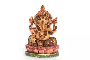 LORD GANESHA NEW SYNTHETIC FIGURE HOME DECORATIVE COLLECTIBLE - Picture 1 of 8