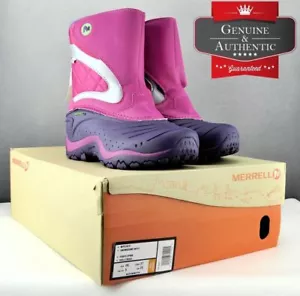 Nueva Bota Impermeable Auténtica Para Niños Púrpura Rosa Merrell Vinculada a la Nieve Talla 6 EE. UU. - Imagen 1 de 12