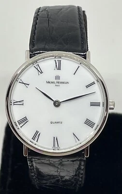 MICHEL HERBELIN QUARTZ WRISTWATCH & BOX /Paris France Runs but Needs a Battery - Image 1 of 4