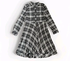 Neu mit Etikett Banana Republic Midi-Hemdkleid Damengröße 10 schwarz weiß kariert geknöpft  - Bild 1 von 12
