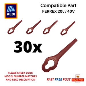 30 x RED Plastic Blades for ALDI FERREX Cordless Grass Trimmer 20v/40v FAST POST