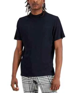 INC International Concepts Men's Mock Neck Short-Sleeve Shirt, Navy, M - Picture 1 of 3