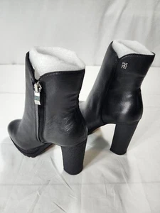 Nuevas botas DKNY para mujer talla 5 Tessi cuero caído tacón negro cremallera K3910637 - Imagen 1 de 12