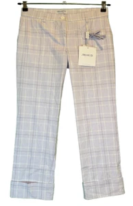 Italian Simonetta Checkered Pant Trousers Girls 12 Rhinestone Bow w/ Pockets NWT - Picture 1 of 13