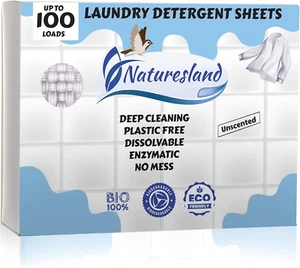 Premium Laundry Detergent Sheets Unscented - 100 Load Eco-Friendly Laundry Strip - Picture 1 of 12