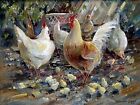 Rooster and hens Accent Tile Mural Kitchen Bathroom Wall Backsplash Ceramic 8x6