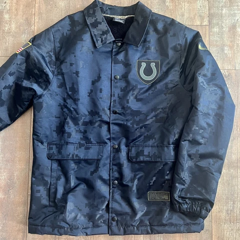 NIKE NFL Salute to Service Black Digital Camo Snap Button Jacket Size Large Cover