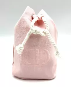 New! Christian Dior Cosmetic Makeup Bag Drawstring Pouch Clutch ~ Small ~ Pink - Picture 1 of 5
