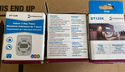 3 X Intermatic DT122K 15-Amp Two-Outlet Heavy Duty Digital Indoor 7 Day Timer - Image 1 of 4