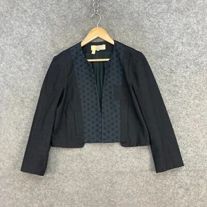 Vanessa Bruno Athe Jacket Womens 42 Black Crop Hook & Eye Business Blazer 30331 - Picture 1 of 10
