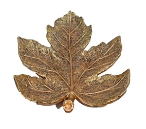 Leaf Dish Gold Large Ceramic "Harvest" 15" x 11.5" - Picture 1 of 3