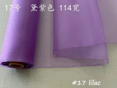 Organza de seda pura de color sólido de 45"" por yardas tela de gasa de seda artesanía de boda hágalo usted mismo Foto 1 de 4