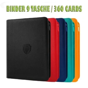 Binder Raccoglitore con Zip per Carte Pokemon, Yu-Gi-Oh! 9 tasche, 360 carte - Foto 1 di 5