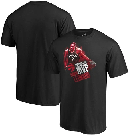 MENS Fanatics Kawhi Leonard Black Toronto Raptors 2019 NBA Finals MVP T Shirt Cover