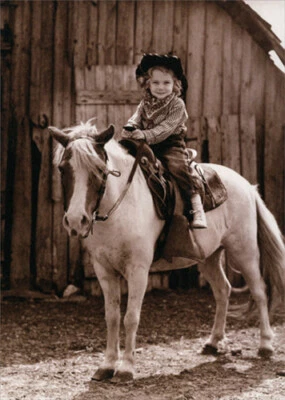 Little Girl On Horse America Collection Birthday Card by Avanti Press