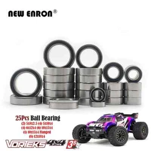 Pre-Greased Complete Bearings Kit Rubber Sealed 25Pcs For RC 1/10 VORTEKS 4X4 3S - Picture 1 of 10