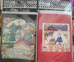 Mary Engelbert Set di 2/2004 Pkgs Blnk Note Cards con Envels Imagine & Once Upon 🕜 - Foto 1 di 2