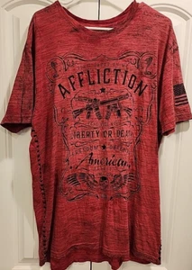 Pistolas Affliction Freedom Defender 2XL para hombre 2 lados puntada alas grung EE. UU. - Imagen 1 de 12