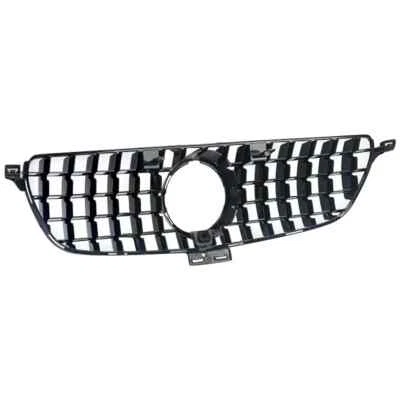 Rejilla delantera cromada negra para Mercedes Benz W166 2016-19 GLE350 GLE400 GLE43 Foto 1 de 4