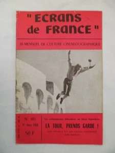 BILDSCHIRME AUS FRANKREICH NR. 185 01/03/1958 LA TOUR PAKE GUARD Jean Marais  - Bild 1 von 2