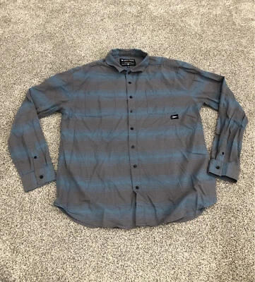 Camisa de vestir informal con botones XXL gris a rayas manga larga Zoo York para hombre K7 Foto 1 de 4